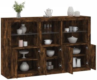 vidaXL Sideboard mit LED-Leuchten Räuchereiche 162x37x100 cm 3209146