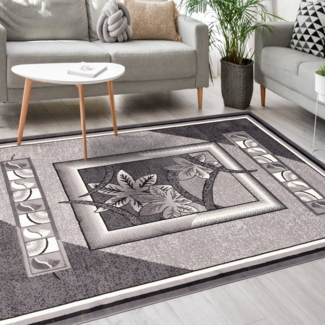 Mazovia Designteppich Modern Teppich Kurzflor Wohnzimmerteppich Robust und pflegeleicht GRAU, 60 x 100 cm, Fußbodenheizung,Allergiker geeignet,Farbecht,Pflegeleicht,Geometrisch