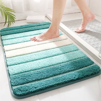 NUODWELL Badematte Badezimmerteppich Rutschfest, Mikrofaser Weich Absorbierende Badematte