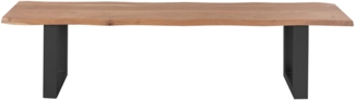 Sitzbank Baumkante 220 cm natur massiv Akazie schwarz ANNI 523767