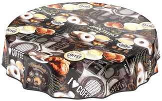 ANRO Tischdecke Wachstuchtischdecke Gartentischdecke Wachstischdecke (Einzelstück 1-tlg), Glatt Rund 100cm wasserabweisend mit Saum