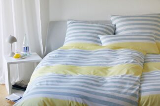 Elegante Bettwäsche Elegante Interlock Jersey Bettwäsche Summerstripe 3567-3 Gelb 135x200, Interlock Jersey, 2 teilig, Absolut bügelfrei, kein Verziehen nach der Wäsche