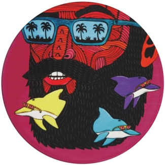 Maxwell & Williams DU0193 MULGA Untersetzer rund, 10,5 cm, Dolphin Man (Delfin & Mann), Keramik - Kork