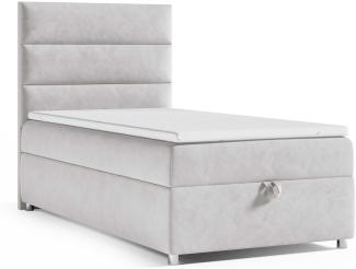 Best for Home Boxspringbett K4 SINGLE mit Bettkasten (Silber 90x200)