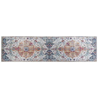 Teppich mehrfarbig orientalisches Muster 80 x 300 cm Kurzflor ENAYAM