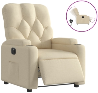 vidaXL Relaxsessel Elektrisch Creme Stoff 3204695