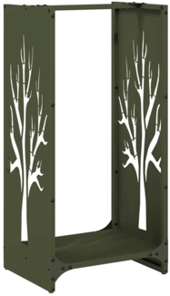 vidaXL Brennholzregal Olivgrün 40x30x80 cm Kaltgewalzter Stahl 864228