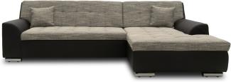 DOMO Collection Treviso, Ecksofa, Webstoff/Kunstleder weißgrau/schwarz, 240 x 178 cm