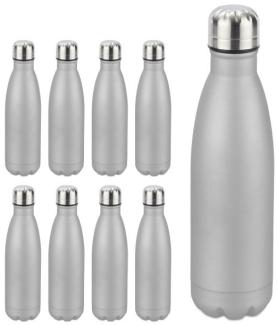 9 x Trinkflasche Edelstahl silber 10028155