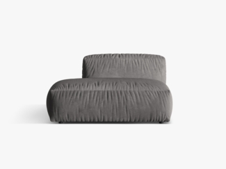 Micadoni Ecksofa-Modul Martina 1-Sitzer Samt Grau Links