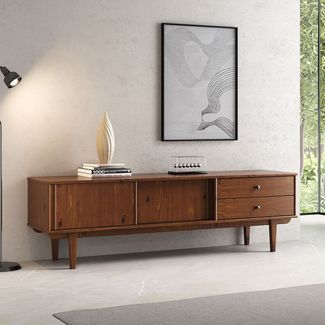 IDIMEX Lowboard SIMONA, TV Lowboard 175 cm aus Massivholz mit 2 Schiebetüren Kastanie Finish