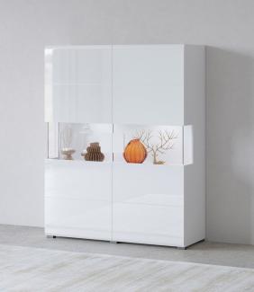 INOSIGN Highboard Toledo,Breite 121,5 cm, trendige Hochkommode mit 2 Türen, Hochschrank mit Glas-Partien,stylische Hochglanzfronten