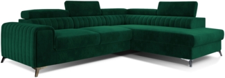 Eltap Laurence Ecksofa (Kronos 19) Seite rechte, Dunkelgrün, 205 x 98 x 275 cm