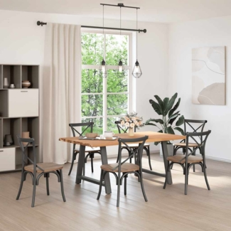vidaXL Esstisch mit Baumkanten 180 x 100 x 74 cm Massivholz Eiche Rechteck 3304447