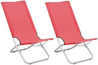 vidaXL Klappbare Strandstühle 2 Stk. Rot Stoff 310376