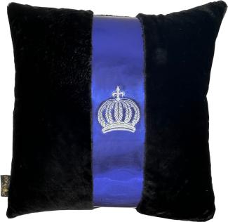 Harald Glööckler Luxus Deko Kissen Pompöös by Casa Padrino Schwarz / Royal Blau - Glööckler Kissen - Designer Zierkissen - Harald Glööckler Designer Deko Accessoires