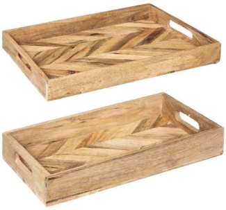 Dekotablett aus Holz WILD, 2er-Set