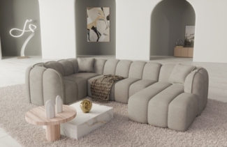 Sofa Dreams Wohnlandschaft Miramar U Form 6-Sitzer Sofa, Ottomane, Stoffbezug, verschiedene Farben