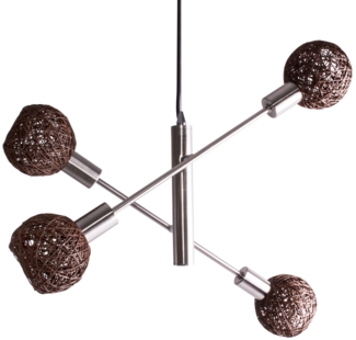 Pendelleuchte, beweglich, Papiergeflecht dunkelbraun, L 55,4 cm