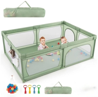 COSTWAY Laufstall Baby Laufgitter, 205x147 cm, mit Tragtasche