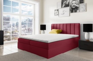 99rooms Arcelia Boxspringbett Velours MONOLITH Bordeaux 160x200 cm