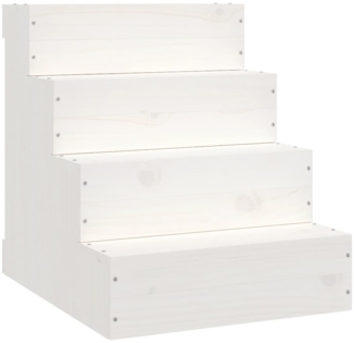 Haustiertreppe Weiß 40 x 49 x 47 cm Massivholz Kiefer