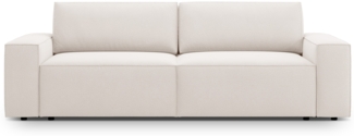 Micadoni Schlafsofa Jodie 3-Sitzer Strukturierter Stoff Helles Beige