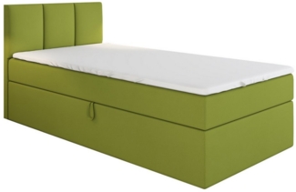 A&J MöbelLand GmbH Boxspringbett Einzelbett NASI mit Bettkasten, Topper und gepolstertem Kopfteil. (Boxspringbett mit Bettkasten und gepolstertem Kopfteil. Inclusive Topper !, TOP ANGEBOT), Länge 208 cm Höhe 106 cm