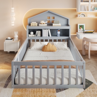 Hausbett Mit Kreidetafel Und Stauraum 90x200 Massivholz Kiefer Sicherheitsbett Mit Tür 120kg Tragkraft Kinderzimmer Montessori Spielbett Kreativ