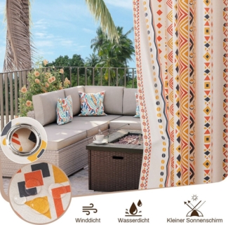 BTTO V&G Outdoorvorhang 2er-Set Vorhänge Boho Gardinen Ösen Outdoor-Gardinen,Wasserdicht, H×B: 213 x 132,244 x 132,274x132 cm,für Wohnzimmer Schlafzimmer