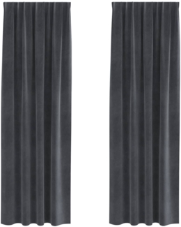 vidaXL Verdunkelungsvorhänge 2 pcs Hellgrau 140 x 260 cm Samt 4107262