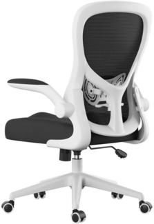 Ergonomischer Bürostuhl Weiß Drehstuhl, Armlehne, Lendenwirbelstütze