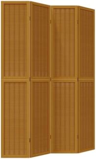 vidaXL 4-tlg. Raumteiler Braun Massivholz Paulownia 358820