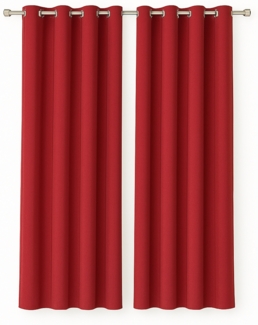 Gardine mit Ösen 140x145 cm ( Breite x Länge ) in Rot, blickdichter Vorhang, Ösenvorhang in vielen Variationen