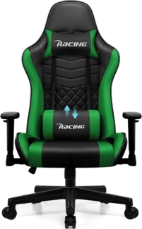 Gaming Stuhl Bürostuhl Wippfunktion 170° ergonomisch Lendenkissen Kopfstütze