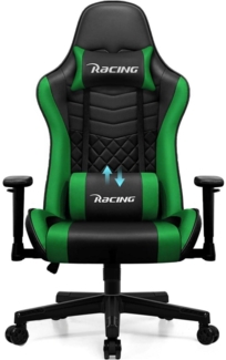 Gaming Stuhl Bürostuhl Wippfunktion 170° ergonomisch Lendenkissen Kopfstütze