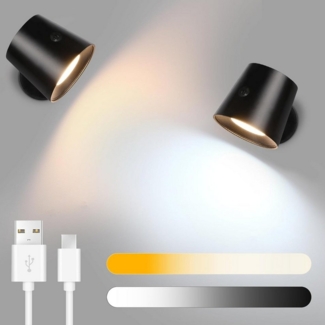 Nettlife LED Wandleuchte Wandlampe Touch 3 Helligkeitsstufen Kabellose, 360° Drehbar, LED fest integriert, Warmweiß Neutralweiß Kaltweiß, Wohnzimmer Kinder Wohnzimmer Schlafzimmer Flur