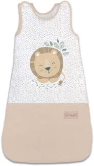 Albero Mio Schlafsack 1,5 TOG | Größen 77x35 cm | Babyschlafsack ohne Ärmel | Babyschlafsack | 100% Baumwolle | Jungen- und Mädchenschlafsack | Löwe