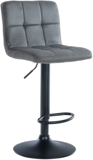 CLP Barhocker Peru Samt drehbar und höhenverstellbar,dunkelgrau schwarz