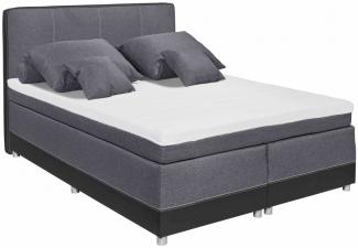 Boxspringbett Jugendbett Polsterbett LUANDA 3 140 x 200 cm schwarz anthrazit grau