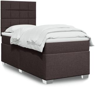 vidaXL Boxspringbett mit Matratze Dunkelbraun 90x190 cm Stoff 3292646