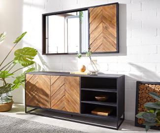 Sideboard Famke 145 cm Mango Teak 2 Türen 3 Fächer