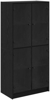 vidaXL Highboard Schwarz Eichen-Optik 68 x 37 x 142 cm Holzwerkstoff 3402631
