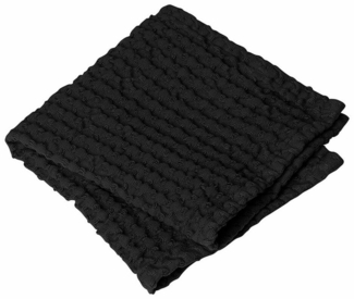 blomus Gästehandtücher Caro 2er Set Black 30 x 30 cm, Waffelpiqué (2-St), 100% Baumwolle