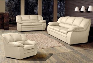 COTTA Polstergarnitur Casino, Sofa Set, 3-2-1 Sitzer, Wohnzimmer Garnitur, (Set, 3-tlg), Sessel, 2-Sitzer, 2,5-Sitzer, hohe Rückenlehne