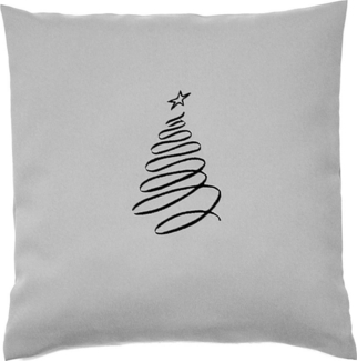 Primawela Kissenbezug Weihnachten Bezug mit Stickerei minimalistisch Christmas - Tannenbaum