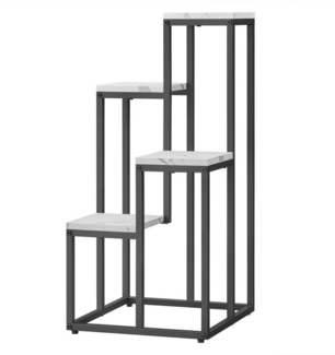 Home Collective Regal Blumentopfregal Ideal für Wohnzimmer, Schlafzimmer, Flur, oder Büro, maximallast pro regal 5kg Blumenständer, mit Stahlrahmen für Stabilität Selbstmontage Ideal für Wohnzimmer, Schlafzimmer, Flur, oder Büro, 4 Ebene in Marmor mit ...