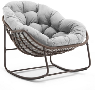 JOIVI Schaukelstuhl Rattansessel,Schaukelsessel, Wohnzimmersessel, Getell aus Stahl, für Wohnzimmer, Flur, Garten, Terrasse