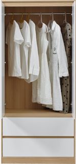 Kleiderschrank Bastheim 176x80x52 cm 2 Schubladen [en. casa]