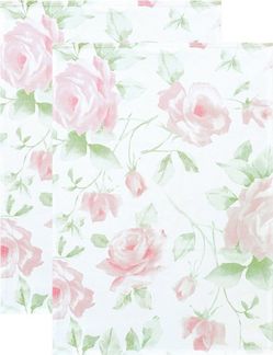Lashuma Geschirrtuch Rose, (Set, 2-tlg, 2 Küchentücher 48x68 cm), Küchenhandtücher Baumwolle, Geschirrhandtücher saugstark
